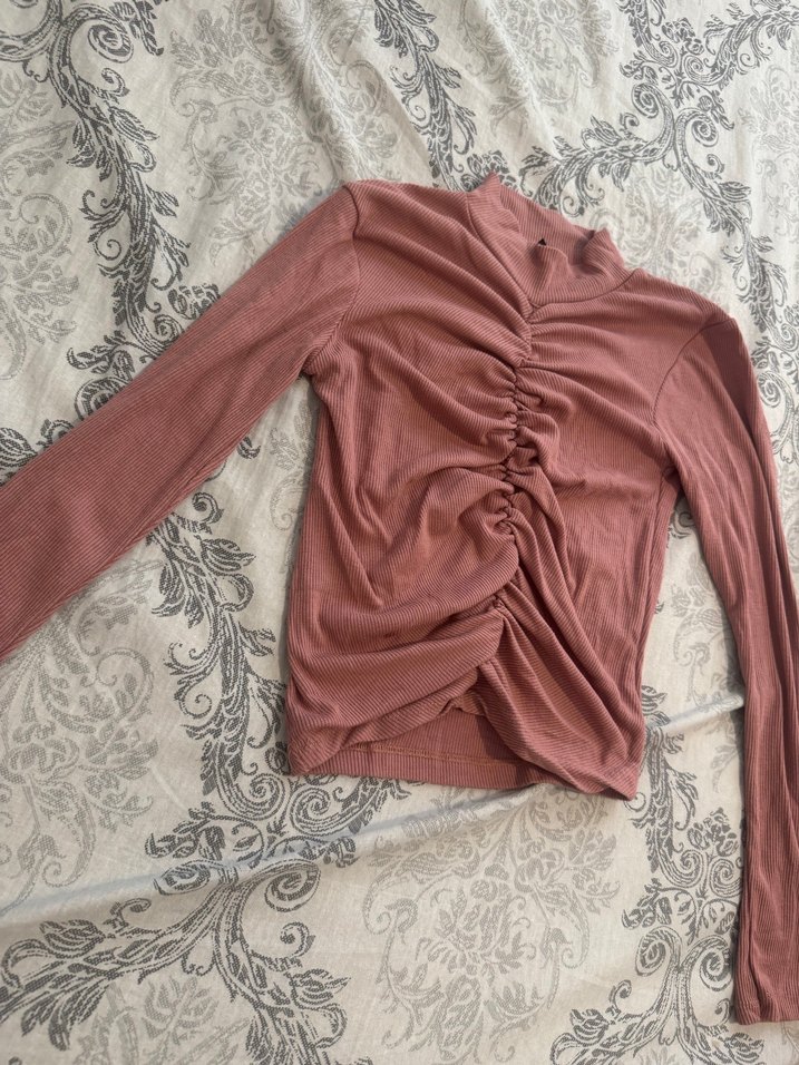 Kadın Pembe Boğazlı Büzgülü Bluz - Görsel 2