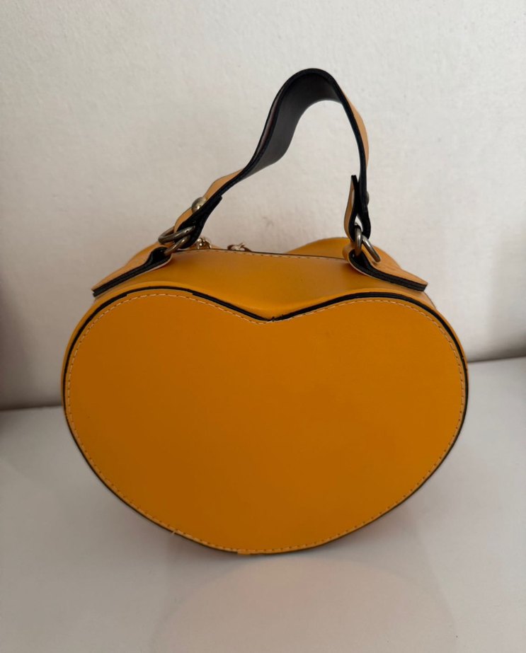 Kalp çanta turuncu - Görsel 3