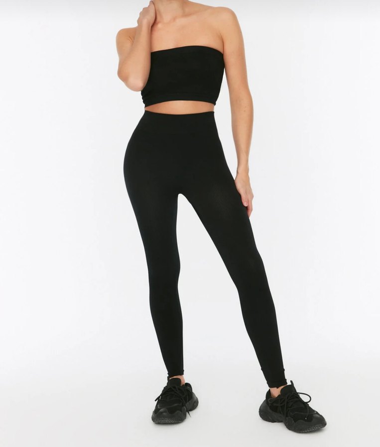 Siyah Kadın Spor Tayt seamless - Görsel 2