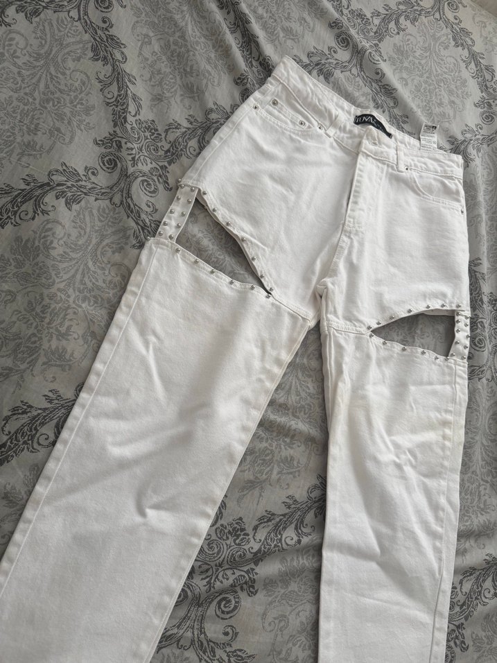 Mom Dekolteli Denim Pantolon - Görsel 4