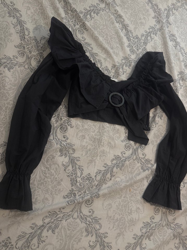 Halkalı poplin Mini Bluz - Görsel 4