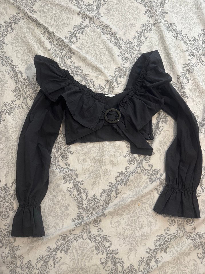 Halkalı poplin Mini Bluz - Görsel 3