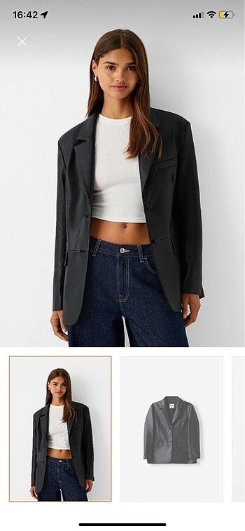 Bershka deri blazer ceket