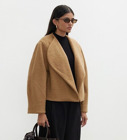 Zara Manuka Camel kısa kaban
