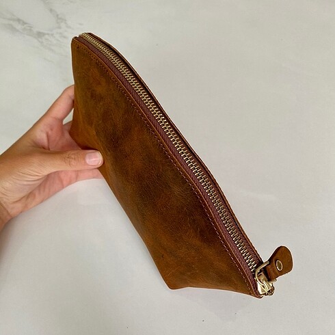 DERİ CLUTCH MAKYAJ CANTASI