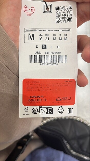 m Beden camel Renk Zara Pantolon