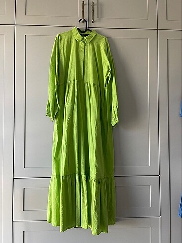 LCW Modest Pamuklu Yeşil Elbise