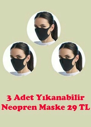 3 Adet Yıkanabilir Nano Maske
