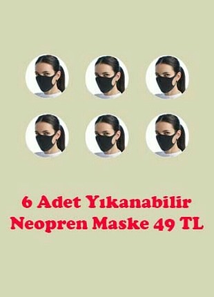 6 Adet Yıkanabilir Nano Maske