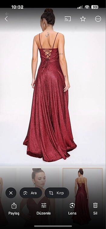 xs Beden BORDO SİMLİ ELBİSE