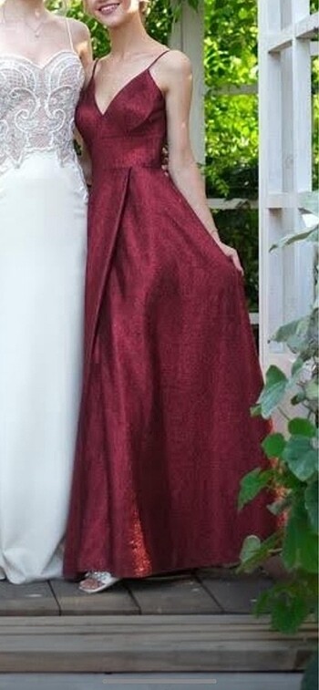 xs Beden bordo Renk BORDO SİMLİ ELBİSE