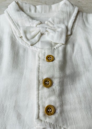 Beyaz Pamuklu Bebek Erkek Takım - Görsel 4