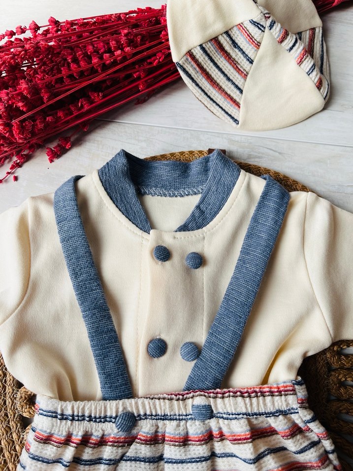 Salopetli Erkek Bebek hastane çıkışı - Görsel 3