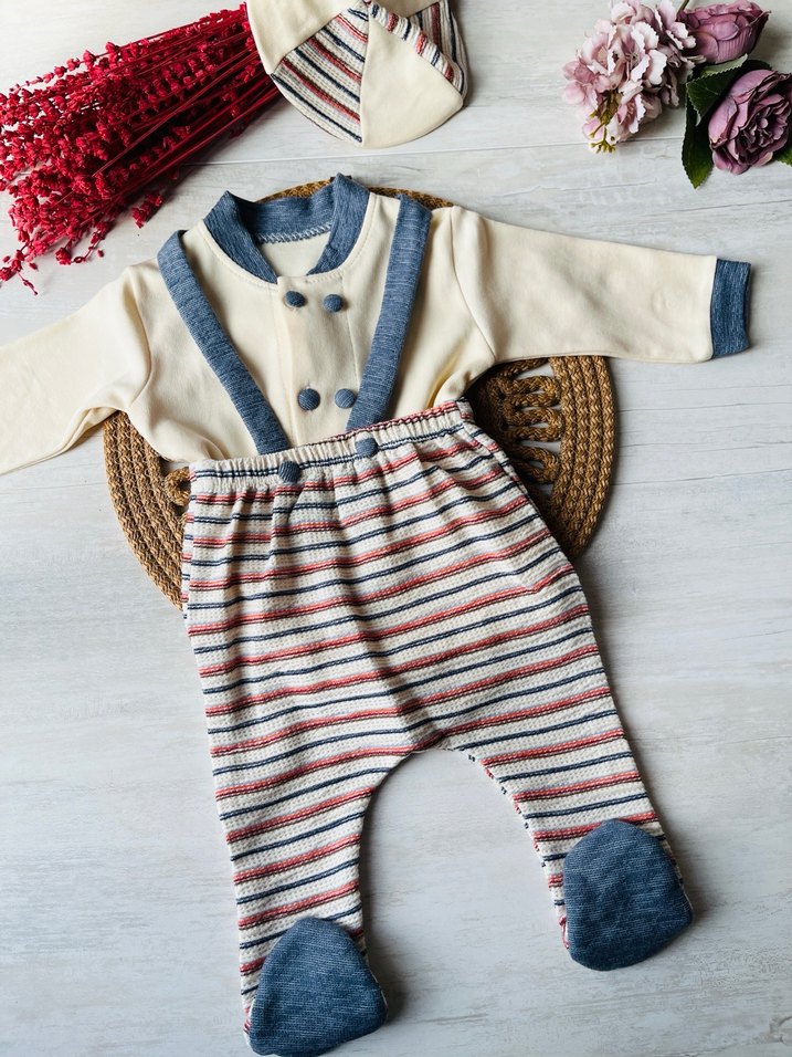 Salopetli Erkek Bebek hastane çıkışı - Görsel 2