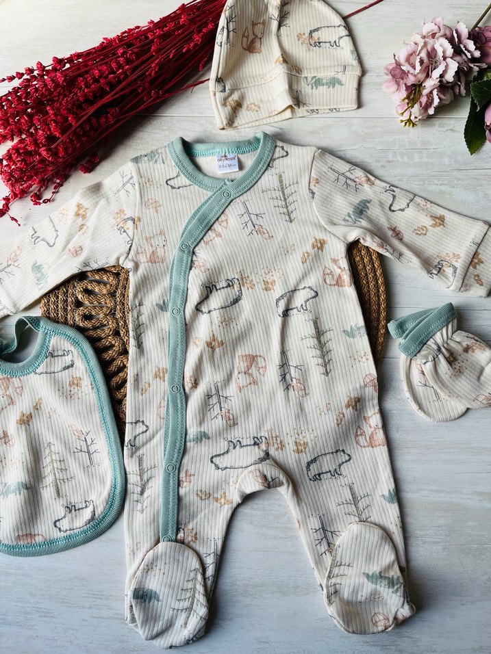 Erkek Bebek Takımı 0-3 ay hastane çıkışı - Görsel 4