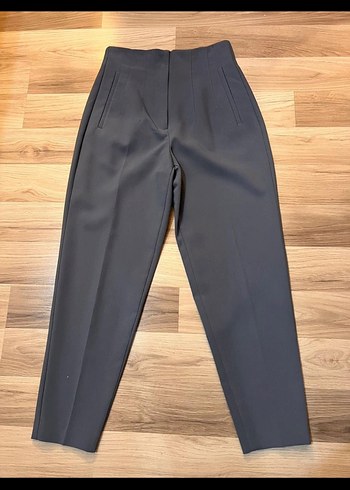 Zara Mavi Midi Kadın Pamuk Kumaş Pantolon
