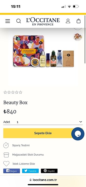 L?occitane Bakım kutusu