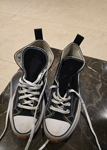 Orjinal CONVERSE Siyah Düz Tabanlı Kadın Spor Ayakkabı - Görsel 4