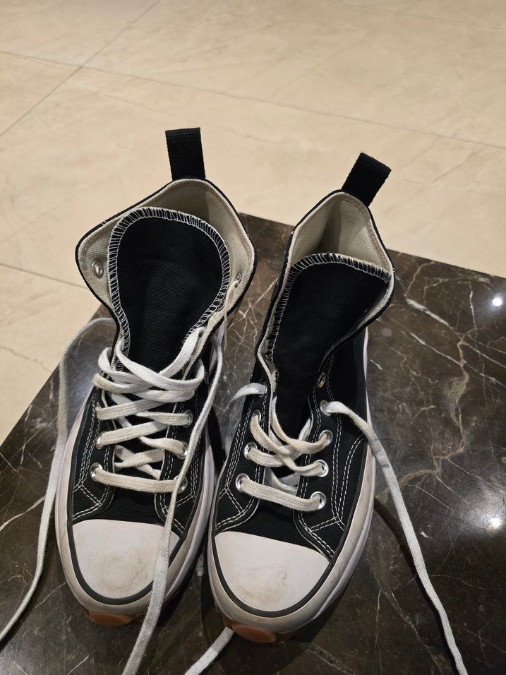 Orjinal CONVERSE Siyah Düz Tabanlı Kadın Spor Ayakkabı - Görsel 4