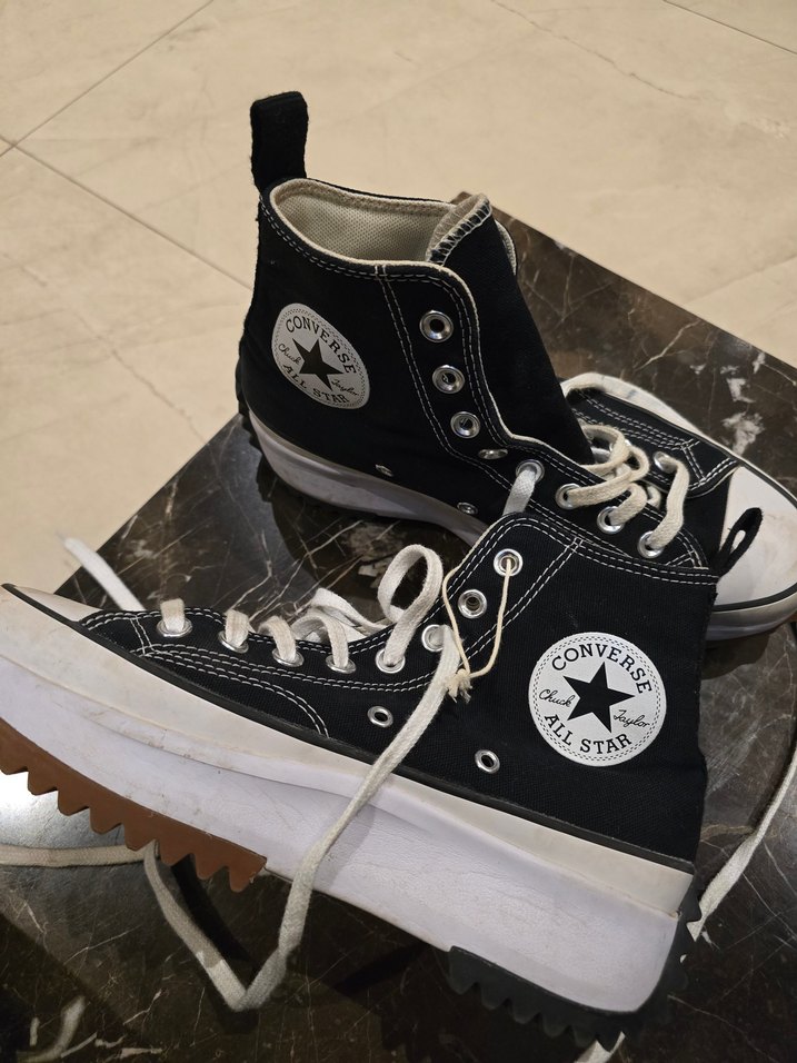 Orjinal CONVERSE Siyah Düz Tabanlı Kadın Spor Ayakkabı - Görsel 2