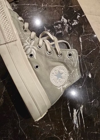 %100 Orjinal Converse Gri -Yeşil Kadın Günlük Spor Ayakkabı - Görsel 4