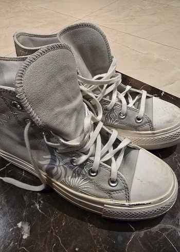 %100 Orjinal Converse Gri -Yeşil Kadın Günlük Spor Ayakkabı - Görsel 7