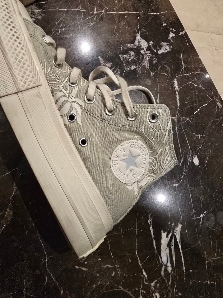 %100 Orjinal Converse Gri -Yeşil Kadın Günlük Spor Ayakkabı - Görsel 4