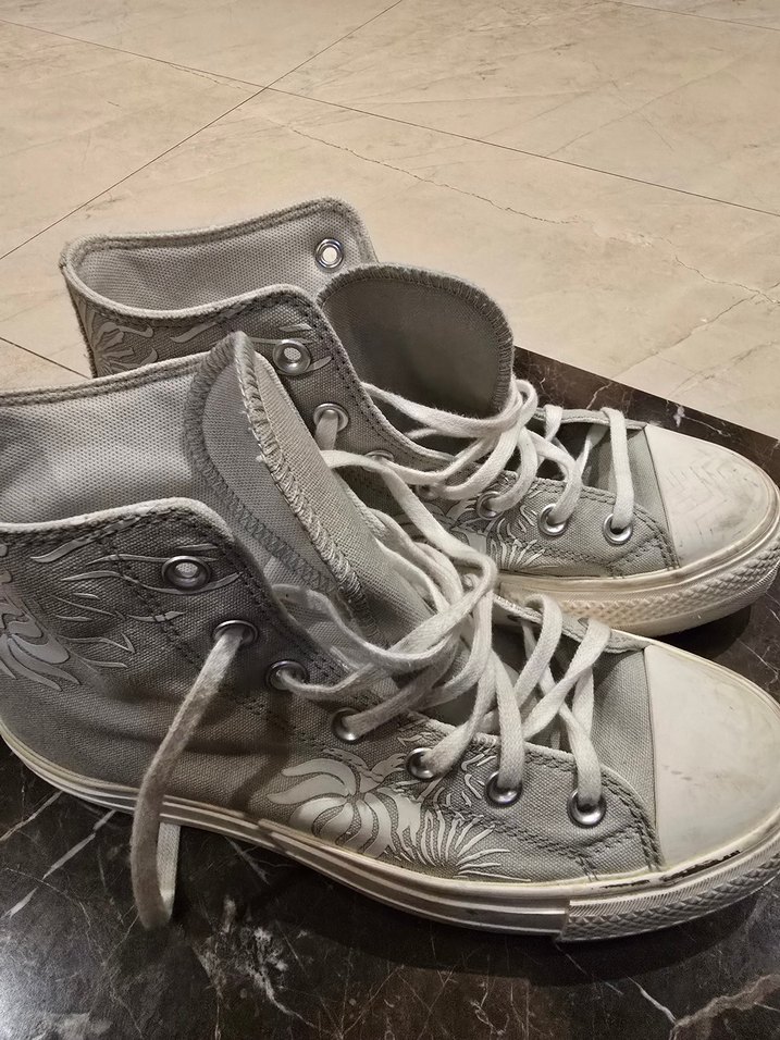 %100 Orjinal Converse Gri -Yeşil Kadın Günlük Spor Ayakkabı - Görsel 2