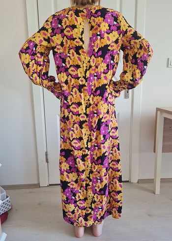 Mor Çiçekli Bohem Uzun Elbise Mango - Görsel 3