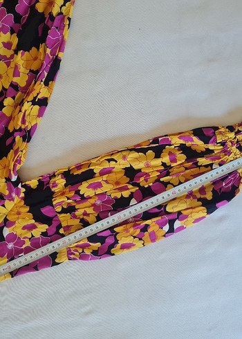 Mor Çiçekli Bohem Uzun Elbise Mango - Görsel 6