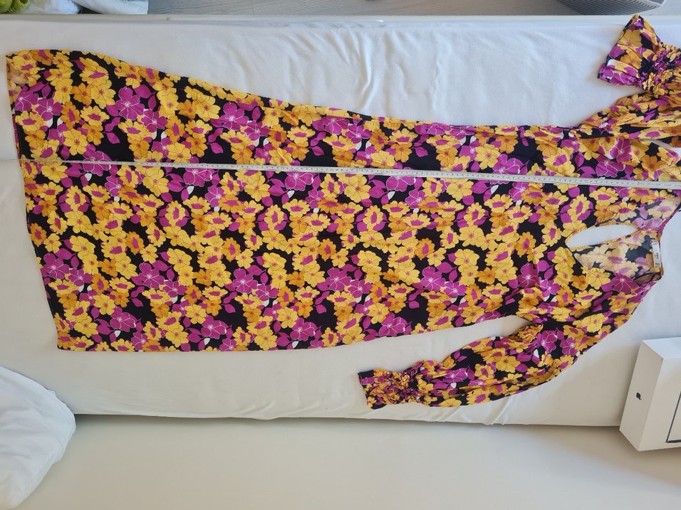 Mor Çiçekli Bohem Uzun Elbise Mango - Görsel 5