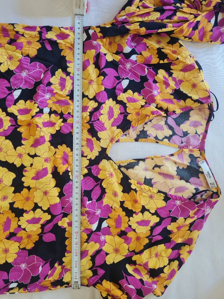 Mor Çiçekli Bohem Uzun Elbise Mango - Görsel 4