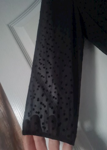 Siyah Uzun Kollu Fırfırlı Bluz - Görsel 8