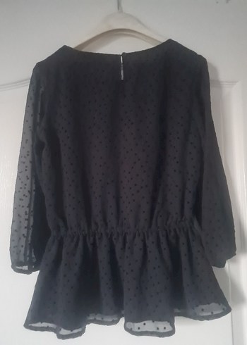 Siyah Uzun Kollu Fırfırlı Bluz - Görsel 9