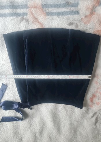 Lacivert Kadife Mini Etek Benetton - Görsel 10