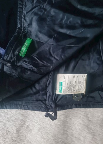 Lacivert Kadife Mini Etek Benetton - Görsel 6