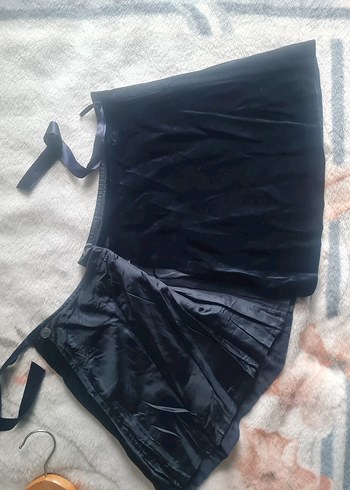 Lacivert Kadife Mini Etek Benetton - Görsel 7