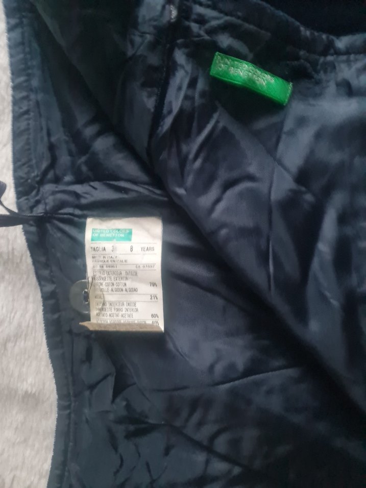 Lacivert Kadife Mini Etek Benetton - Görsel 5