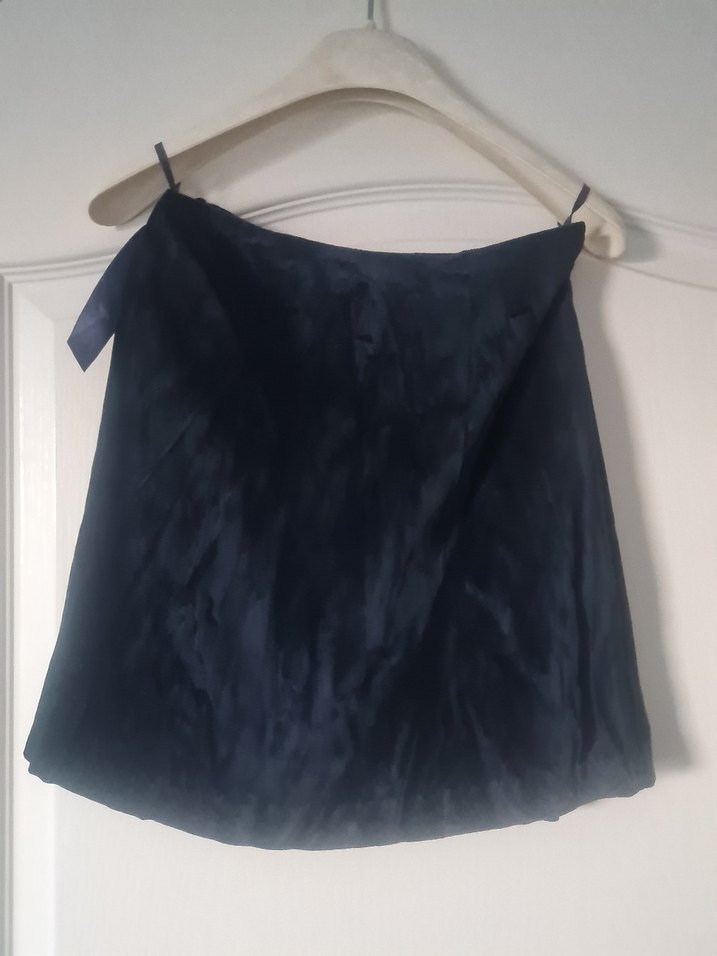 Lacivert Kadife Mini Etek Benetton - Görsel 3