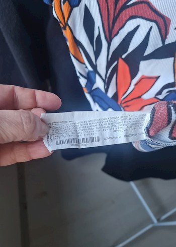 m Beden çeşitli Renk Çiçek Desenli Kısa Kollu Kadın Bluz