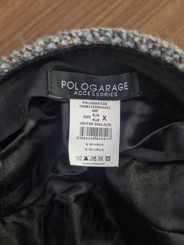 Polo Garage Düğmeli Gri Kadın/Erkek Şapka - Görsel 3