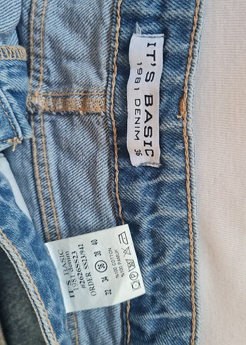 Yırtmaç Detaylı Mavi Midi Denim Etek - Görsel 9