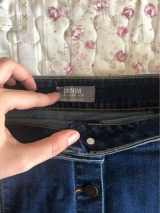 36 Beden mavi Renk Düğmeli denim etek