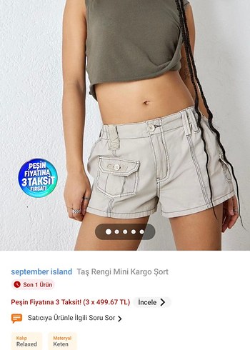 Urban Outfitters Kadın Bej Mini Şort