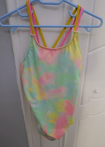 Kız Çocuk Pastel Tie-Dye Askılı Mayo