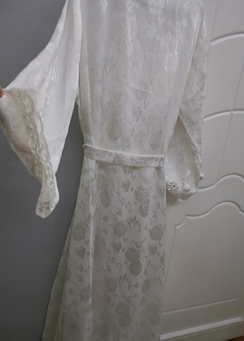 Uzun Beyaz Bohem Kadın Sabahlık ve gecelik - Görsel 2