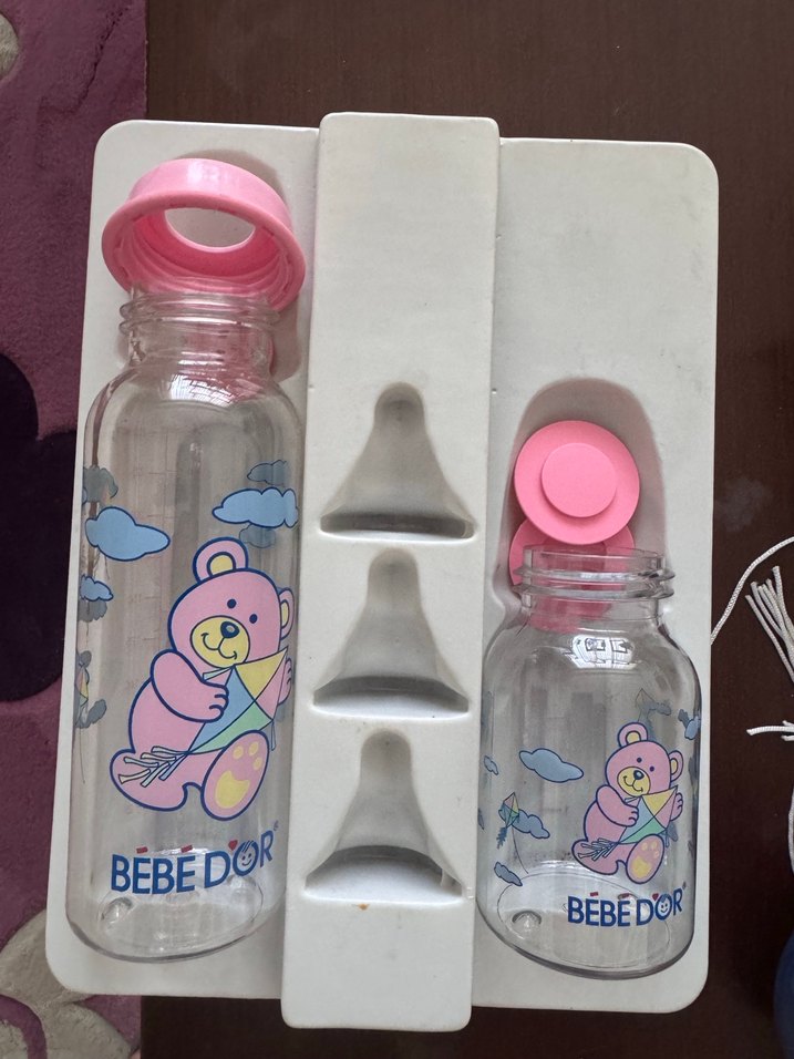 Pembe mavi kırmızı  Bebek Biberonu Seti 250ml ve 125ml - Görsel 4