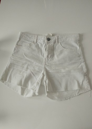 Beyaz Kadın Mini Denim Şort