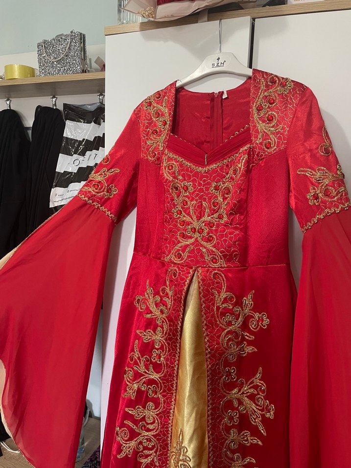 Uzun Kollu Kırmızı bindallı - Görsel 5