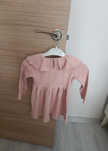 Defacto Kız Çocuk Pudra Pembe Uzun Kollu Fırfırlı Elbise